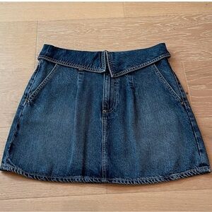 Alice + Olivia “You Look Good” Denim Fold-Over Mini Skirt